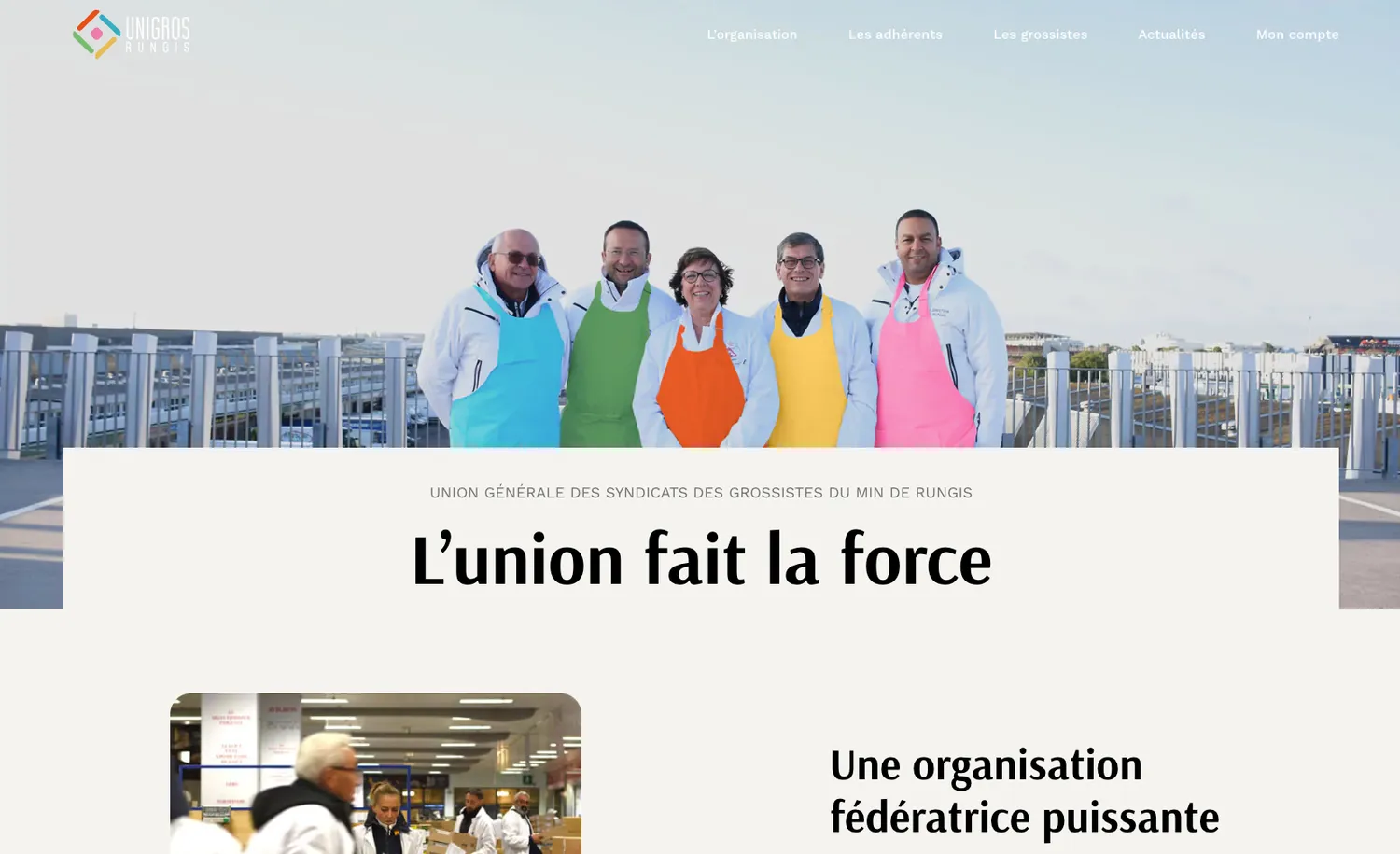Création du site UNIGROS, le site de 11 syndicats de grossistes du marché de Rungis